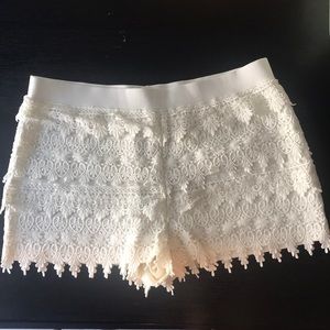 Crochet ruffle shorts from Express